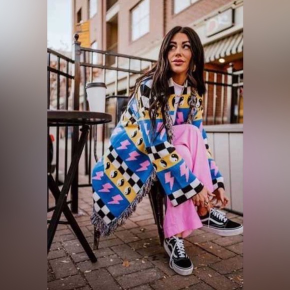 Dressed In LALA Wonderstruck Luxe Fringe Cardigan Size S/M Oversized Ultra Soft - Picture 2 of 16